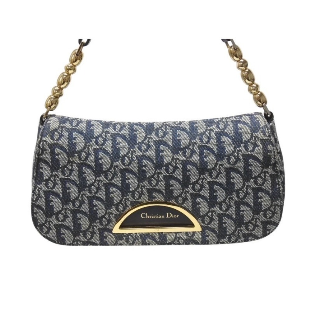 Dior Navy Hobo Pearl Shoulder Trotter Bag Galliano  One Christian Maris Blue